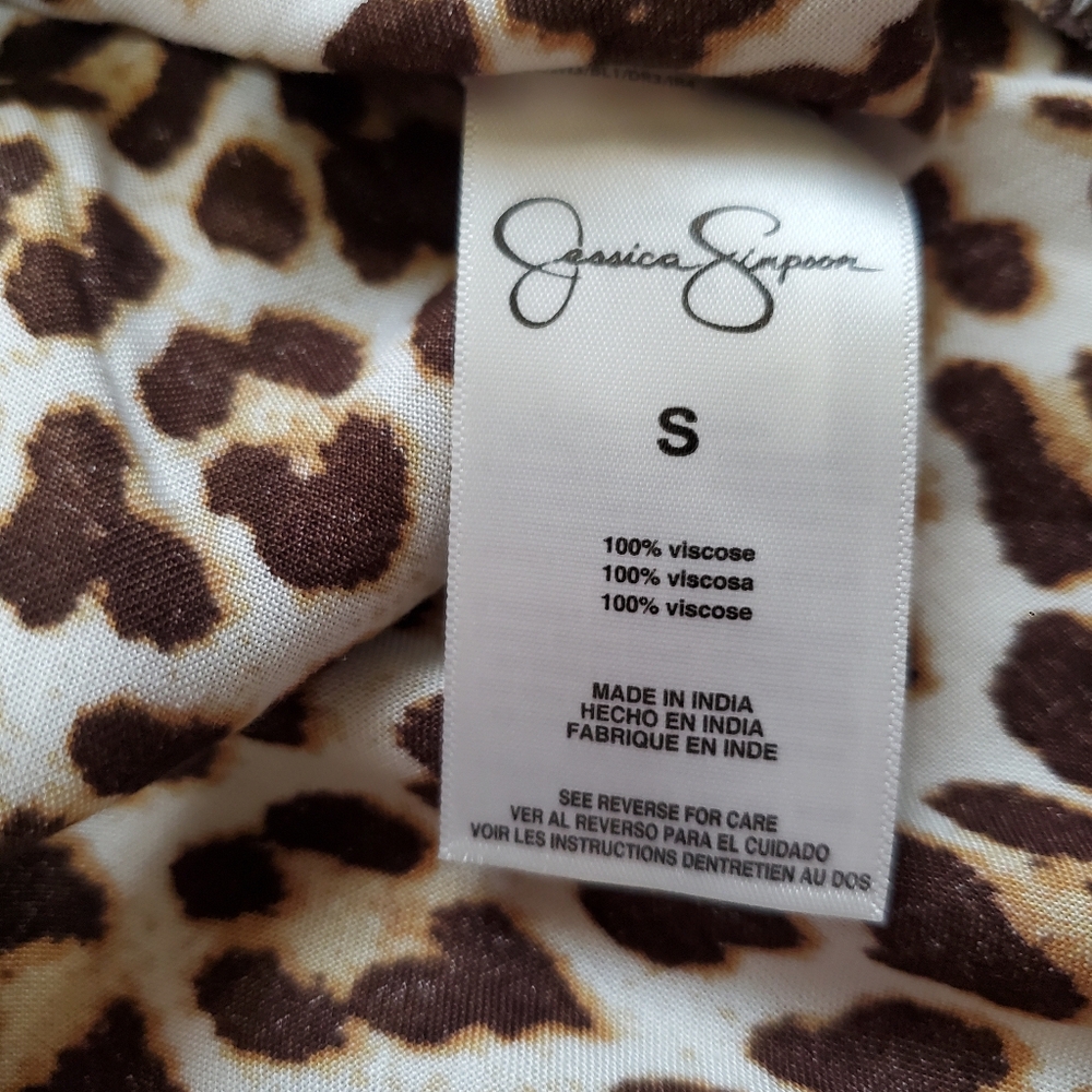 Jessica Simpson NWT Leopard Print V-Neck Dress Sz S - Picture 8 of 9
